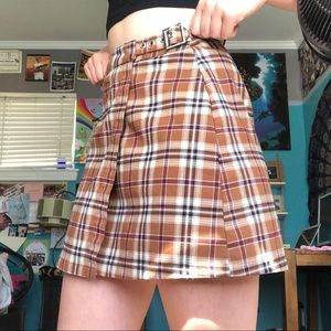 Brandy Melville John Gift plaid wrap skirt